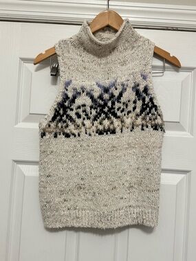 Pilcro Anthropologie Fair Isle Mock Neck Sweater Vest. Women’s Small.